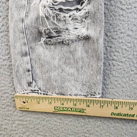 American Eagle Jeans Womens 14 Distressed Mom Gray Acid Wash Stretch Denim Pants - Picture 6 of 11